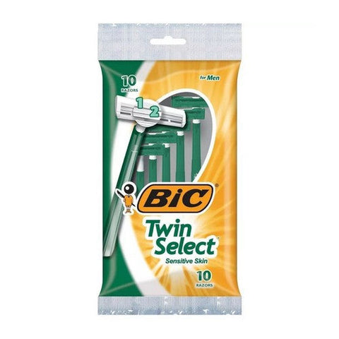 Bic, Twin Select Sensitive Skin Disposable Shaver For Men, 10 Count Bic