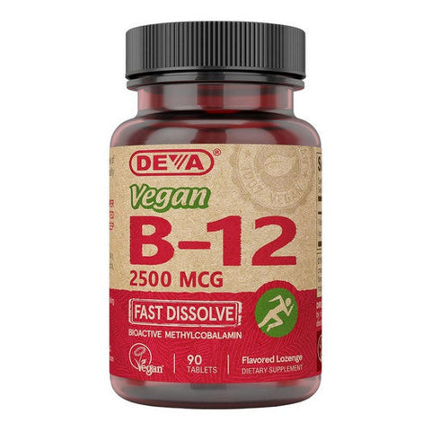 Deva Vegan Vitamins, Vegan Sublingual B-12, 2500 mcg, 90 Tabs Deva Vegan Vitamins