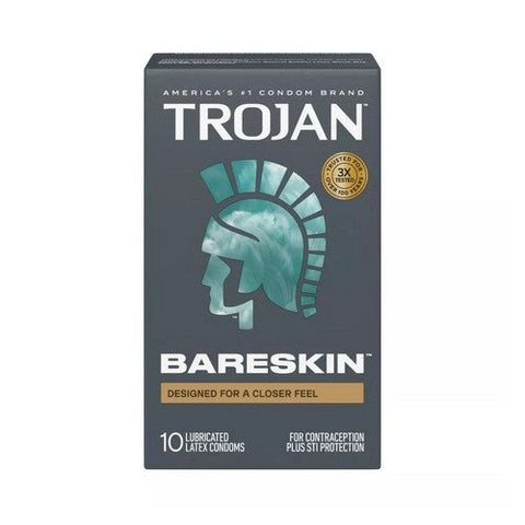Trojan, Bareskin Lubricated Latex Condoms, 10 Count Trojan