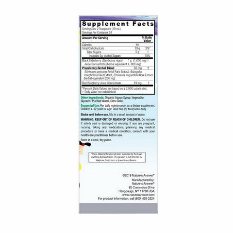 Nature's Answer, Kids' Sambucus Liquid Alcohol Free, 4000 Mg, 8 Oz Nature's Answer
