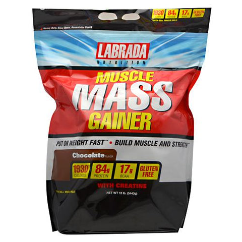 LABRADA NUTRITION, Muscle Mass Gainer, Chocolate 12 lbs LABRADA NUTRITION