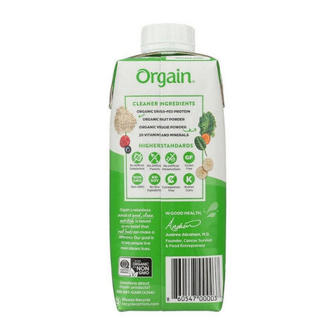 Orgain, Organic Nutrition Shake Creamy Chocolate, 11 Oz(Case Of 12) Orgain