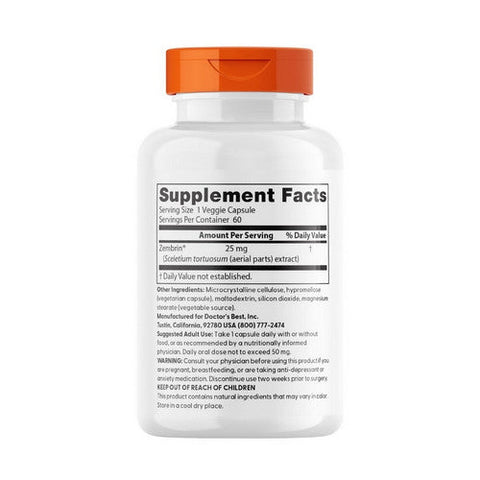 Doctors Best, Calm-Z With Zembrin, 25 mg, 60 Veggie Caps Doctors Best