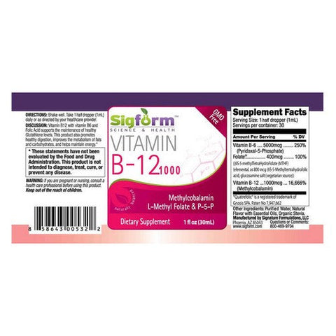 Sigform, Vitamin B12 1000, 1000 mcg, 1 Oz Sigform