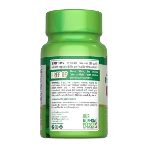 Nature's Truth, Advanced Probiotic-14 Quick Release Capsules, 11 Mg, 60 Count Nature's Truth