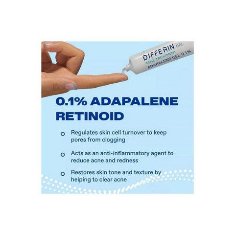 Differin, Adapalene Gel 0.1% Acne Treatment, 15 Grams Differin