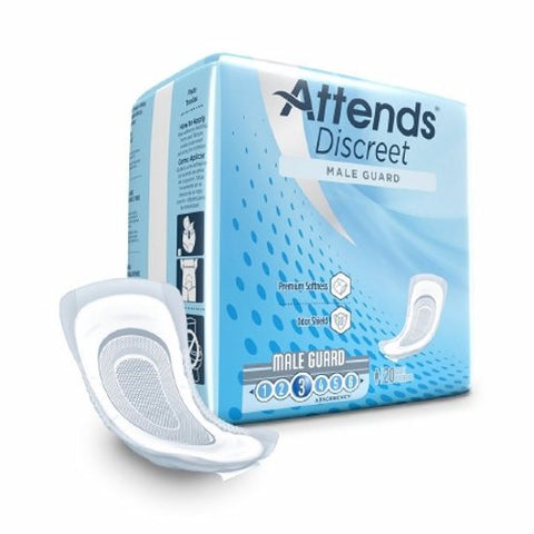 Attends, Bladder Control Pad Male Guard 12-1/2 Inch Length Heavy Absorbency, Count of 20 Attends