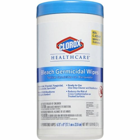 Clorox Healthcare, Bleach Germicidal Manual Pull Wipe Surface Disinfectant Cleaner Premoistened Chlorine Scent NonSterile, Count of 6 Clorox Healthcare