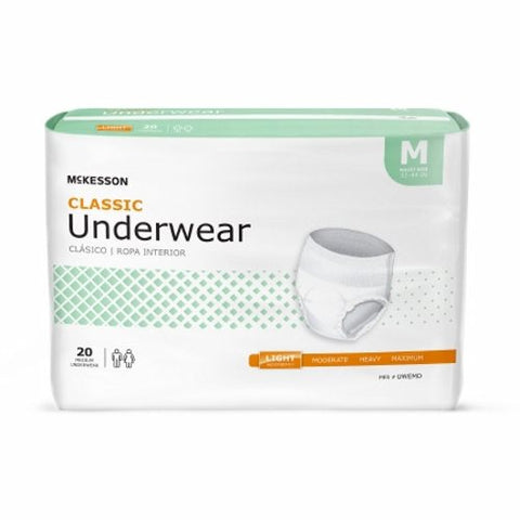 Unisex Adult Absorbent Underwear Classic Pull On with Tear Away UWEMD Case of 80 by McKesson