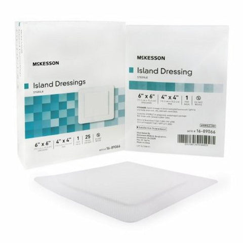 McKesson, Adhesive Dressing McKesson 6 X 6 Inch Polypropylene / Rayon Square White Sterile, Case Of 4 McKesson
