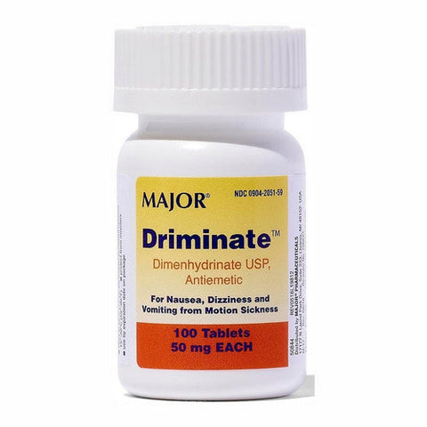 Major Pharmaceuticals, Driminate Dimenhydrinate Motion Sickness, 50 Mg, 100 Tabs Major Pharmaceuticals