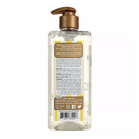 Fruit Of The Earth, Aloe Vera After Sun Gel With Manuka Honey And Essential Oils, 16 Oz