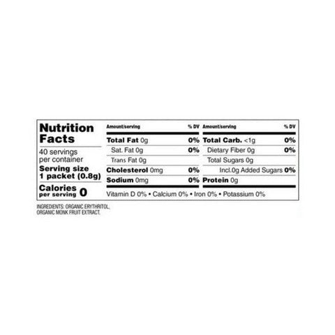 Sweetleaf Stevia, Monk Fruit Organic Sweetener Granular, 40 Count Sweetleaf Stevia