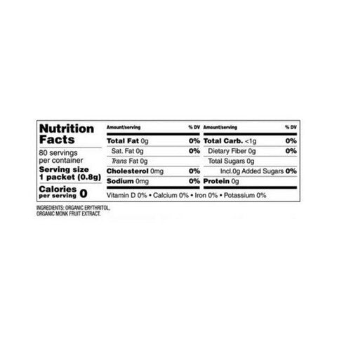 Sweetleaf Stevia, Monk Fruit Organic Sweetener Granular, 80 Count Sweetleaf Stevia