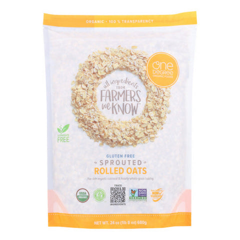 One Degree, Organic Rolled Oats  Sprouted, 24 Oz(Case Of 4) One Degree