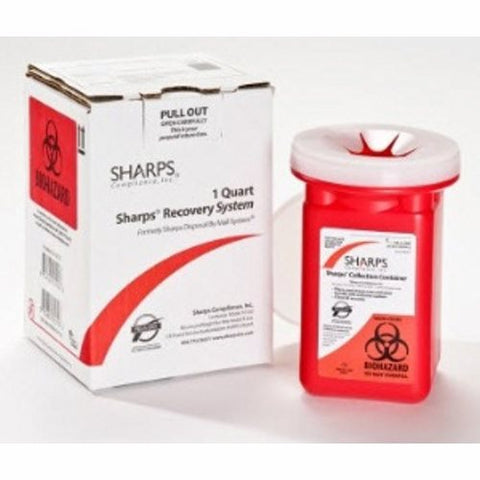 Sharps Compliance, Mailback Sharps Container, White Base / Red Lid 1 Each Sharps Compliance