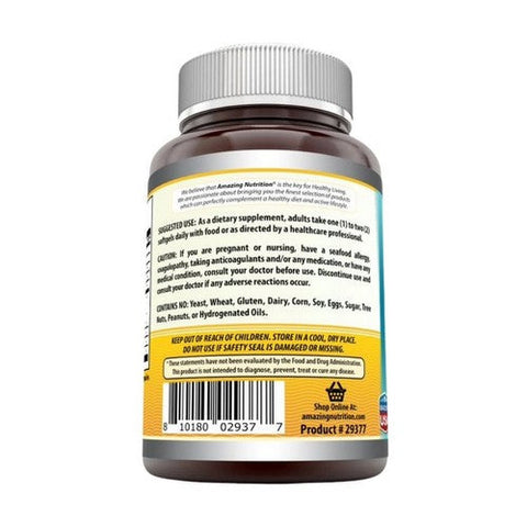 Amazing Nutrition, Amazing Omega Norwegian Cod Liver Oil, 1250 mg, Fresh Lemon 120 Softgels Amazing Nutrition