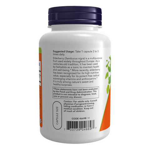 Now Foods, Elderberry, 500 mg, 120 Veg Caps Now Foods