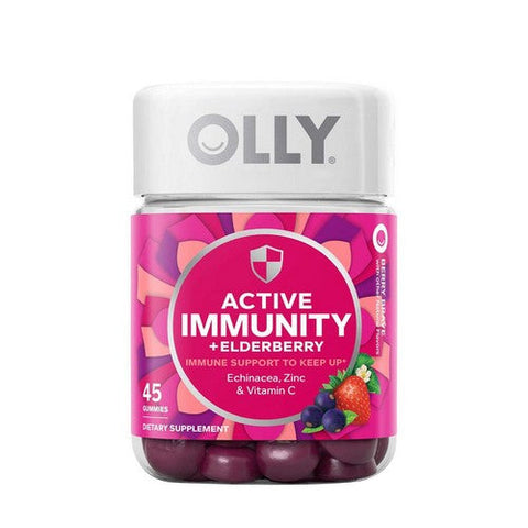 Olly, Active Immunity + Elderberry Gummies Berry Brave, 45 Gummies Olly