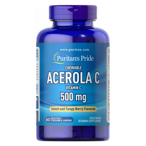 Puritan's Pride, Vitamin C Acerola Chewable, 500 mg, 60 Chewables Puritan's Pride