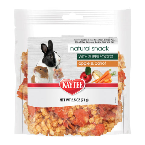Kaytee, Kaytee Natural Snack with Superfoods Carrot & Apple, Carrot and Apple Blend, 1 Each/2.5 Oz Kaytee
