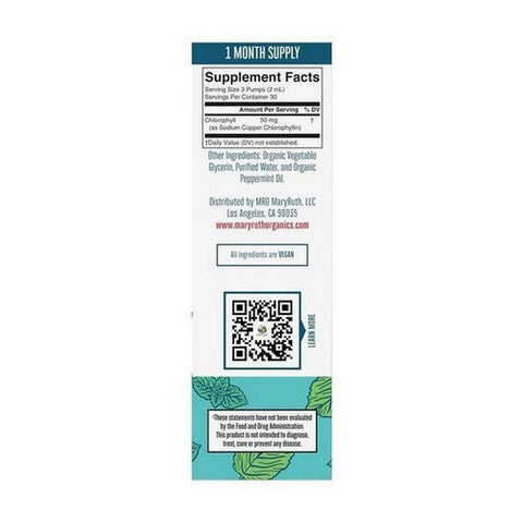 MaryRuth's, Vegan Chlorophyll Liquid Drops Peppermint, 50 Mg, 2 Oz