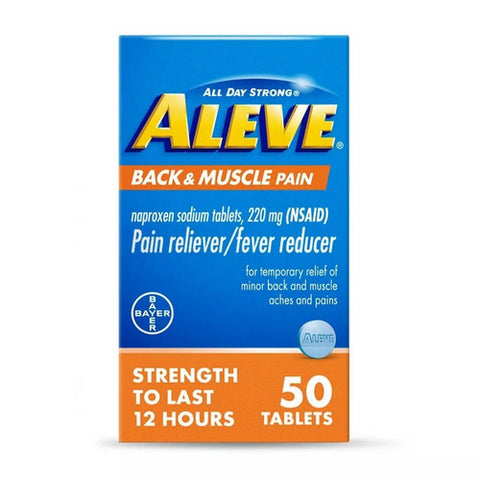 Back And Muscle Pain Naproxen Sodium Pain Reliever Fever Reducer Tablets 50 Tabs by Aleve