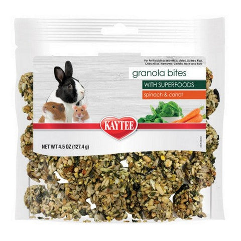 Kaytee, Granola Bites with Superfoods Spinach and Carrot, 1 Count / 4.5 Oz Kaytee