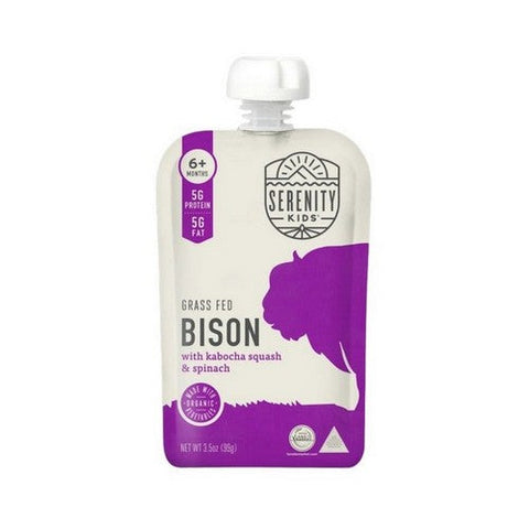 Serenity Kids, Grass Fed Bison With Organic Kabocha Squash And Spinach, 3.5 Oz(Case Of 6) Serenity Kids