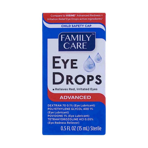 Family Care, Eye Drops Advanced Formula, 0.5 Oz Family Care