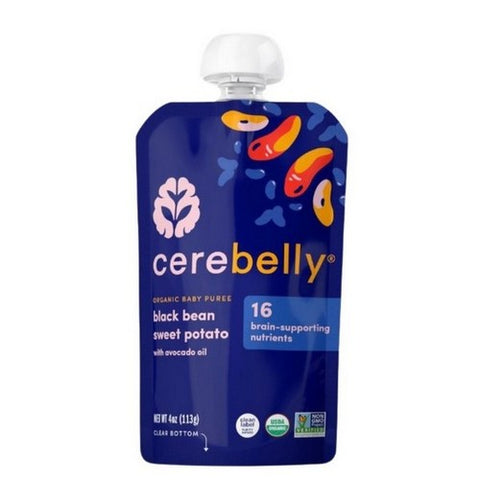 Cerebelly, Organic Baby Puree Black Bean Sweet Potato, 4 Oz (Case Of 6) Cerebelly