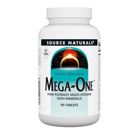Source Naturals, Mega-One Multi-Vitamin Iron Free, 90 Tabs Source Naturals