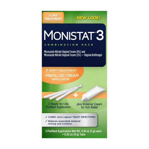 Monistat, 3-Day Treatment Applicators And External Itch Cream, 0.18 Oz Monistat