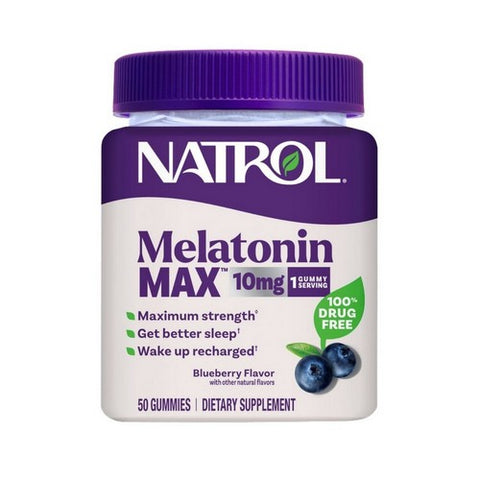 Natrol, MelatoninMax Blueberry, 10 Mg, 50 Gummies Natrol