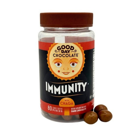 Dark Chocolate With Elderberry Zinc And Chaga 80 Count by Good Day Chocolate