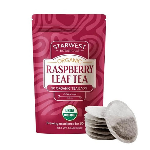 Organic Raspberry Leaf Tea Bags 20 Count by Starwest Botanicals