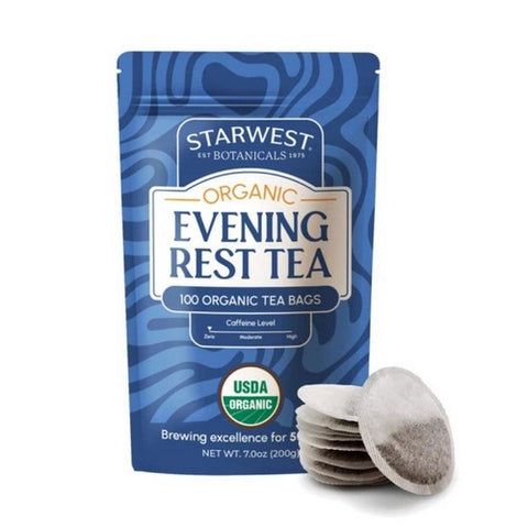 Organic Evening Rest Tea Bags 100 Count by Starwest Botanicals