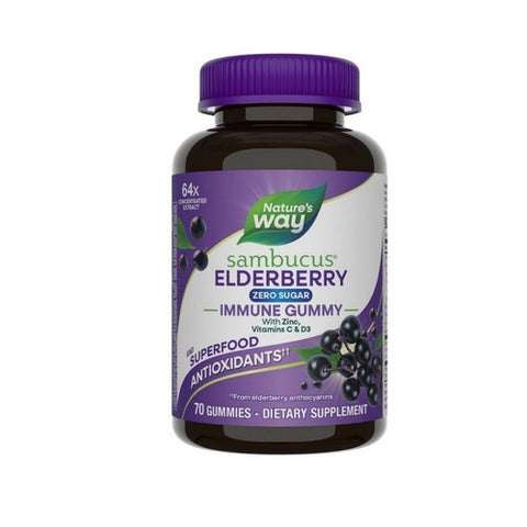 Sambucus Elderberry Zero Sugar Immune Gummy 70 Count by Nature's Way