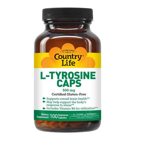 Country Life, L-Tyrosine, 500 Mg, 100 Veg Caps Country Life