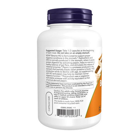 Now Foods, Betaine HCl, 648 Mg, 120 Veg Caps Now Foods