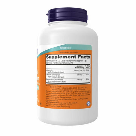 Now Foods, Calcium And Magnesium Powder, w/CITRATE POWDER, 8 Oz Now Foods