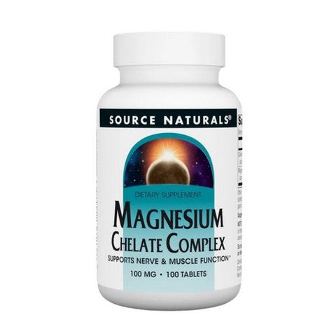 Source Naturals, Magnesium Chelate Complex, 100 Mg, 100 Tabs Source Naturals