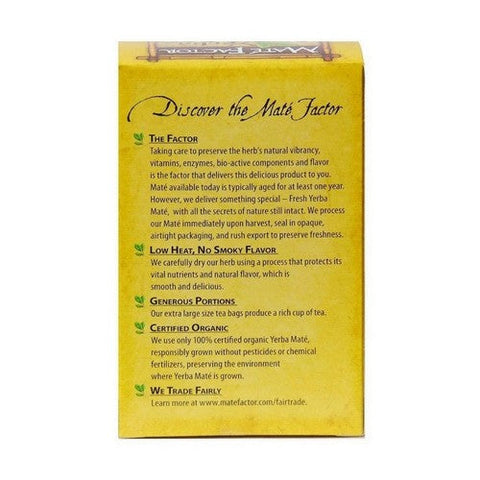 The Mate Factor, Organic Yerba Mate Tea Lemon Ginger, 20 Bags The Mate Factor