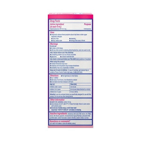 Benadryl, Childrens Allergy Liquid Cherry, 4 Oz Benadryl